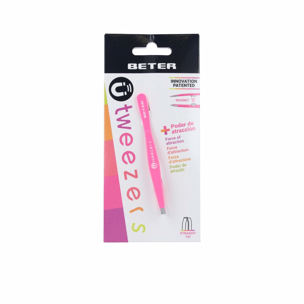 Beter Pinza Depilar Magnética Punta Recta #Fucsia 1 U