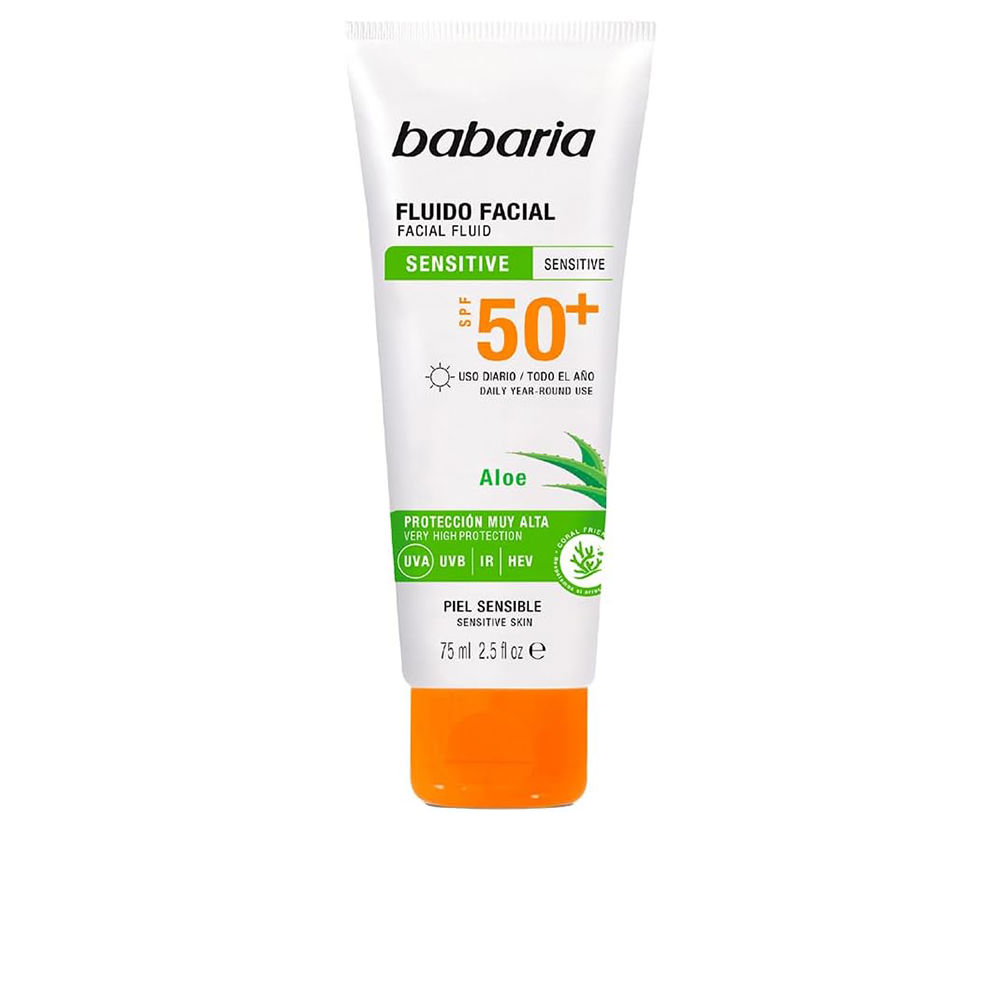 Babaria Aloe Vera Facial Fluid For Sensitive Skin Spf 50+ 75 Ml