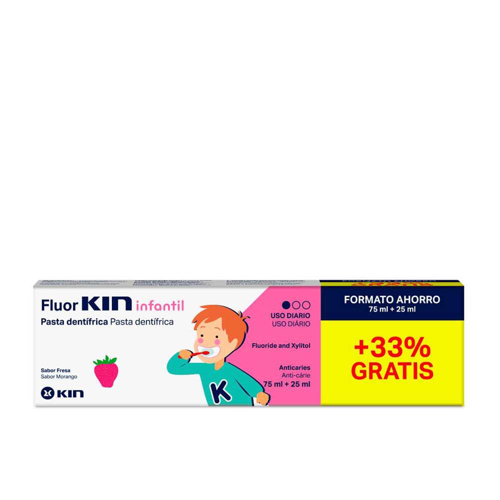 Kin Fluorkin Infantil Pasta Dentífrica #Fresa 75+25 Ml 100 Ml