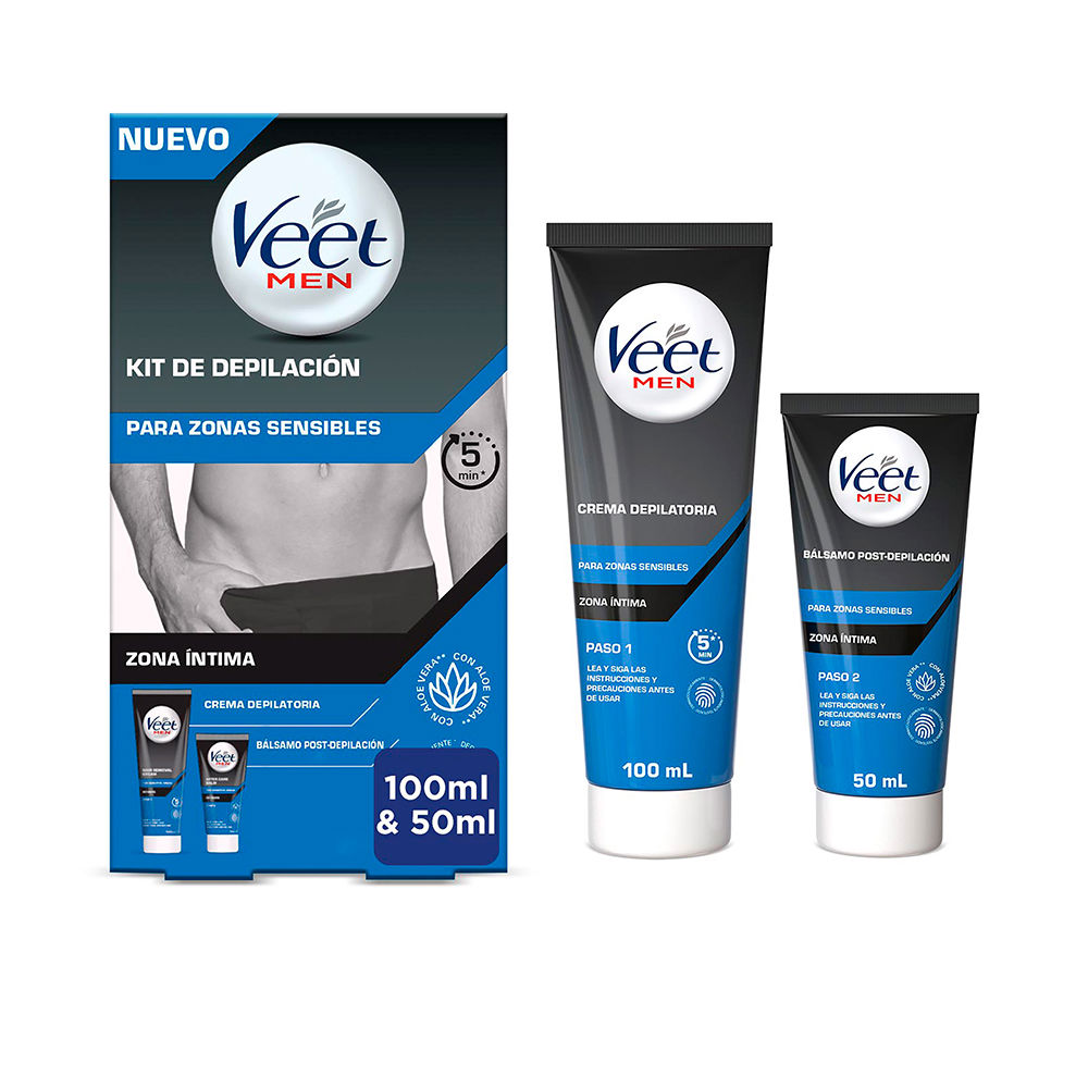 Veet Men 2-Step Hair Removal Kit Sensitive Areas 150 Ml