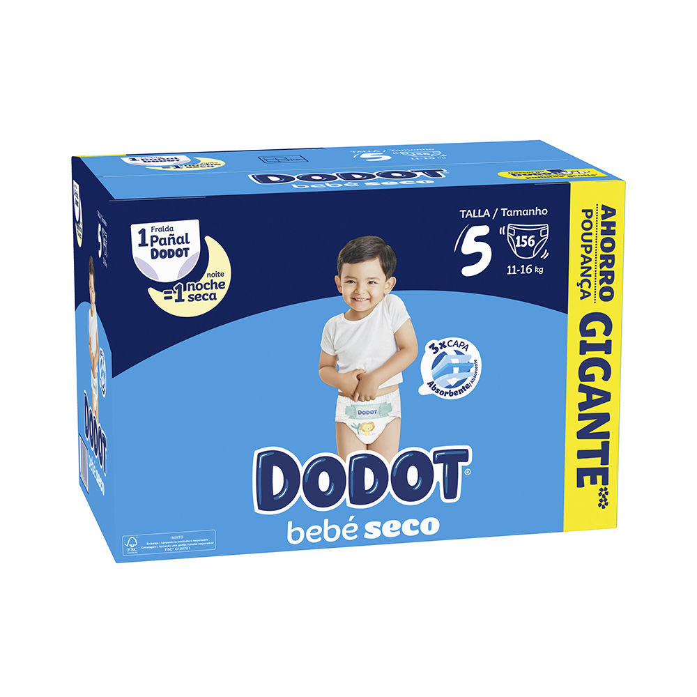 Dodot Stages Size 5 Nappies 11-16 Kg 156 U