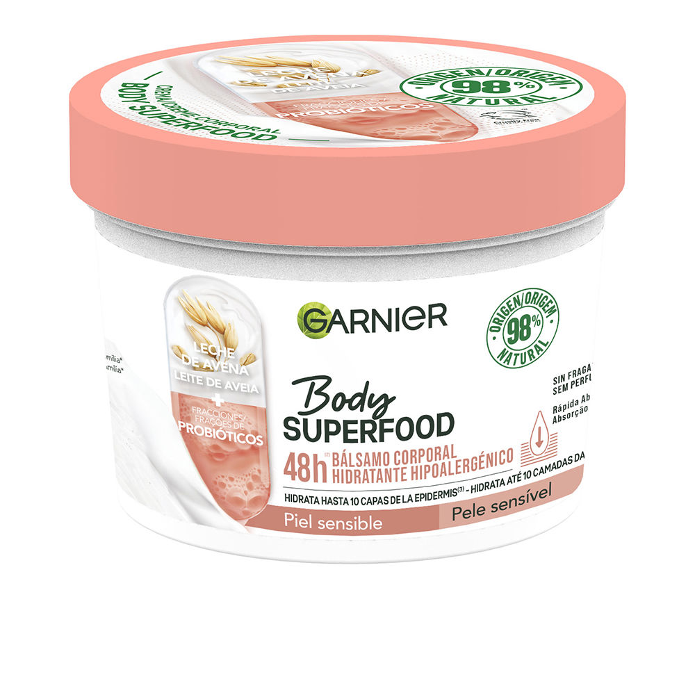Garnier Body Superfood Avena Bálsamo Corporal Hidratante Hipoalergénico Piel Sensible 380 Ml