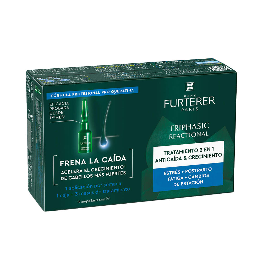 Rene Furterer Triphasic Reactive Anti-Hair Loss, Reactive Hair Loss Ampoules 12 Units