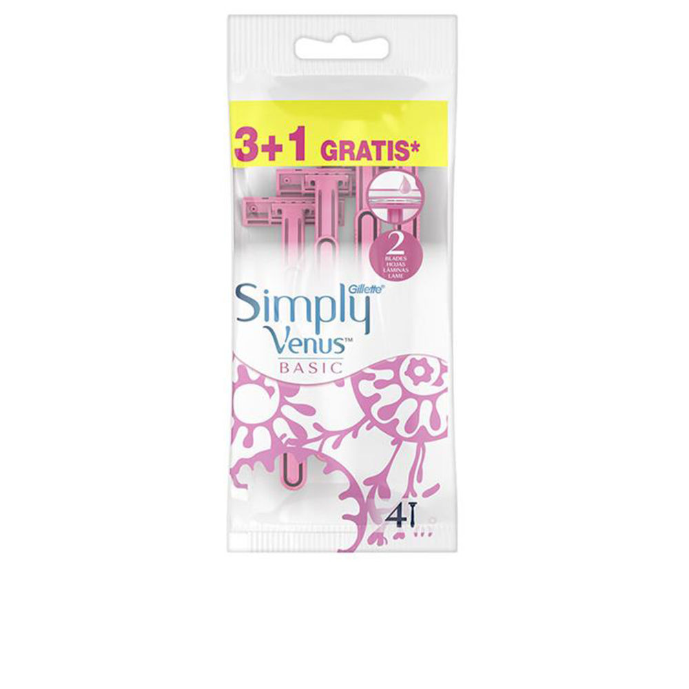 Gillette Venus 2 Simply Basic Disposable Razors, 4 Units