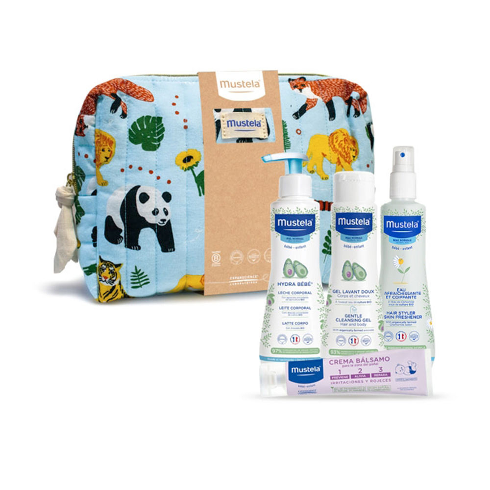 Mustela Baby-Boy Jungle Toiletry Bag Case 5 Pcs