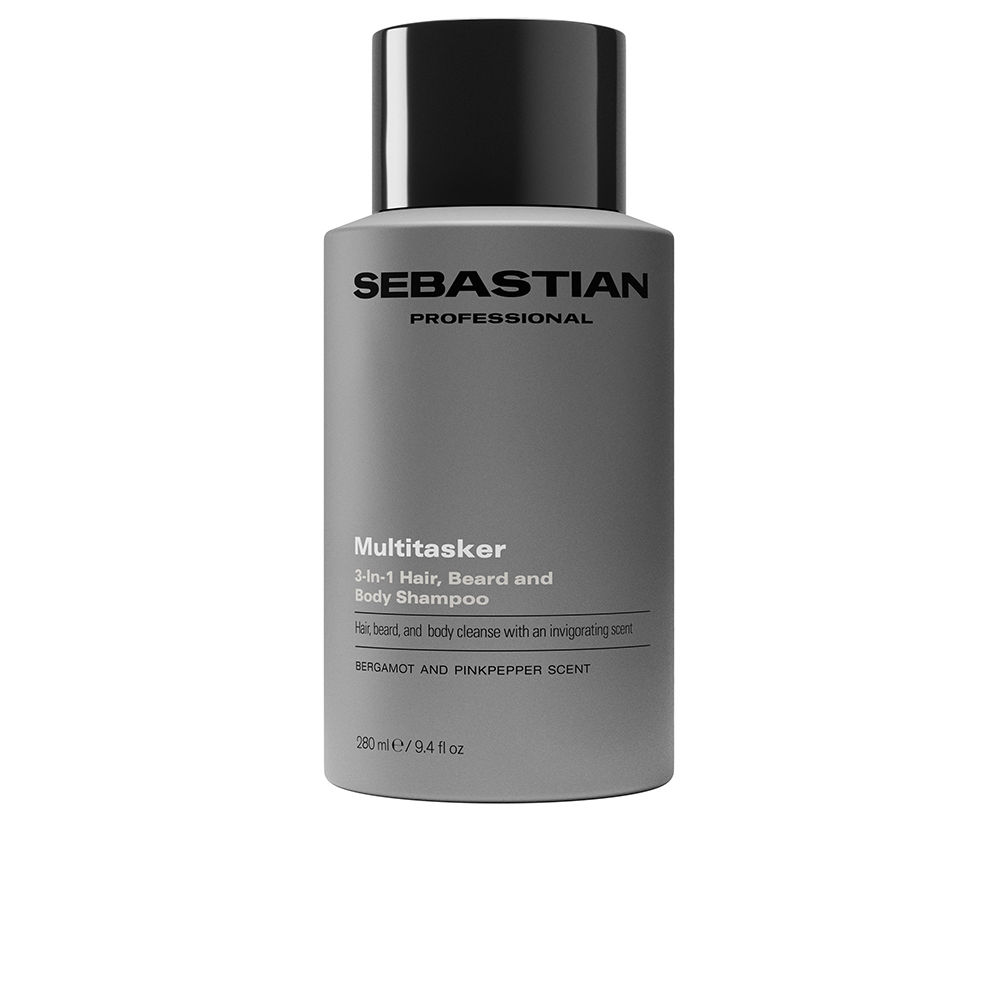 Sebastian Professionals Multitasker 3-In-1 Shampoo For Men, Hair, Beard And Body, Cleanses And Provides Freshness, 280 Ml