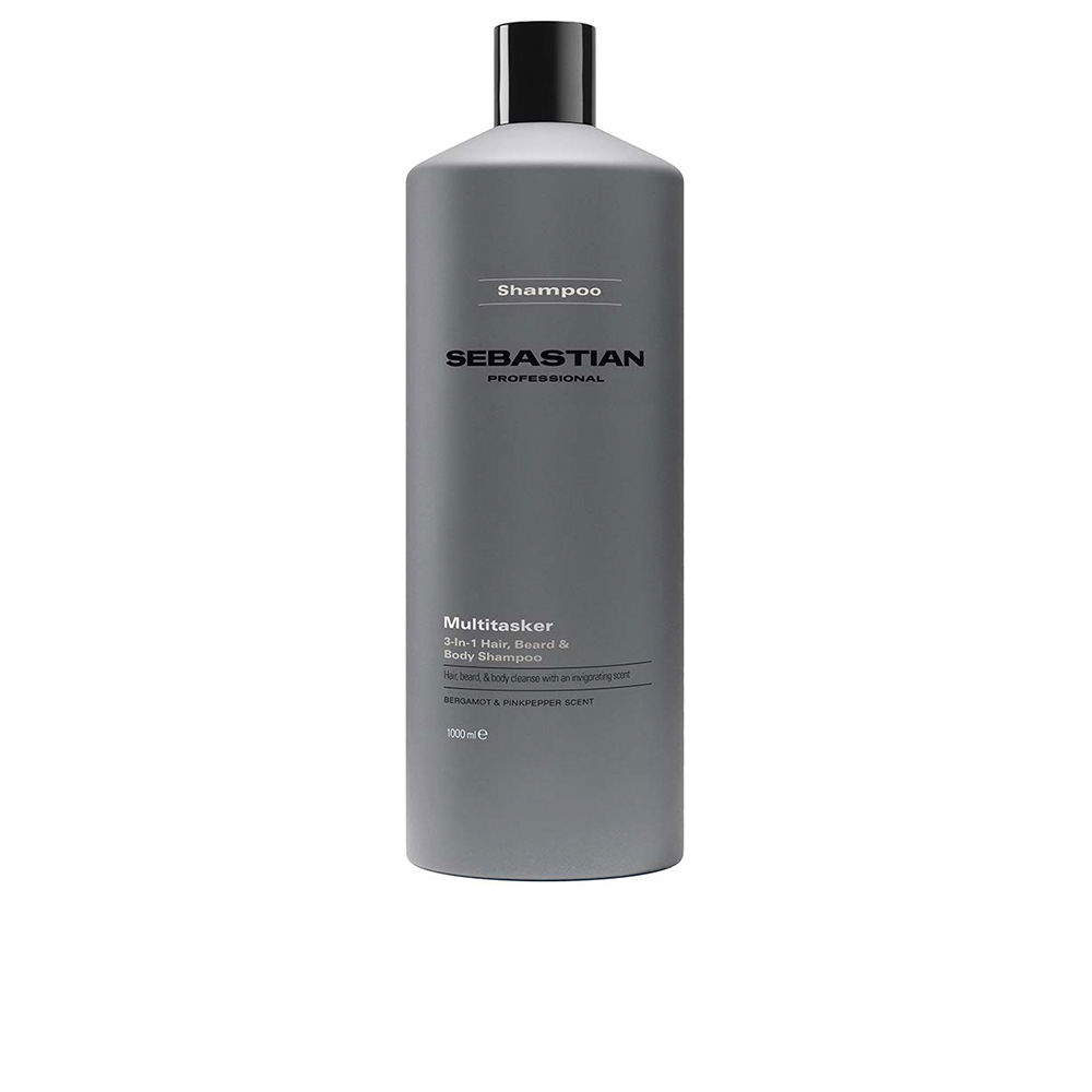 Sebastian Professionals Multitasker 3-In-1 Shampoo For Men, Hair, Beard And Body, Cleanses And Provides Freshness 1000 Ml