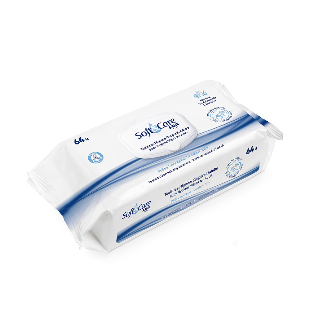 Lea Soft &Amp; Care Adult Body Hygiene Wipes 64 Units