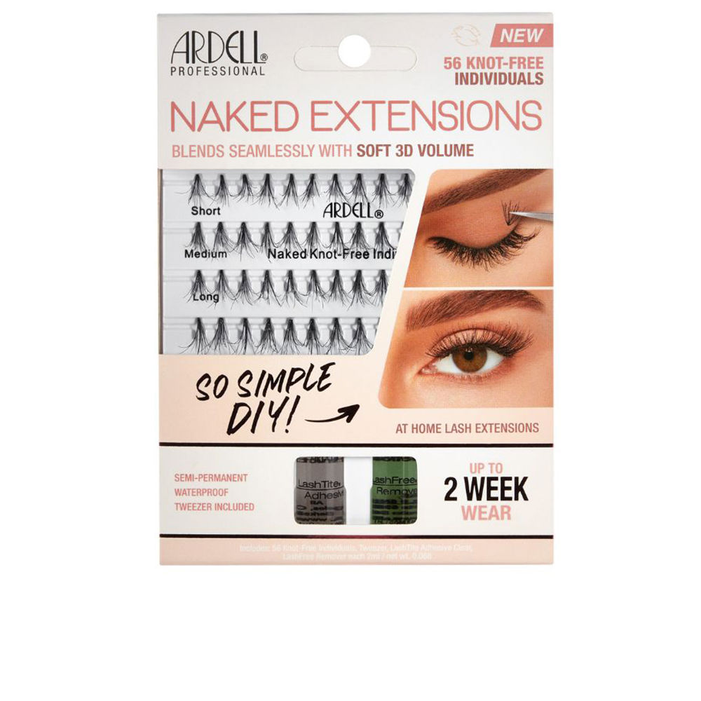 Ardell Naked Extensions Soft 3d Volume X 56 Knot-Free Individuals #Black 1 U