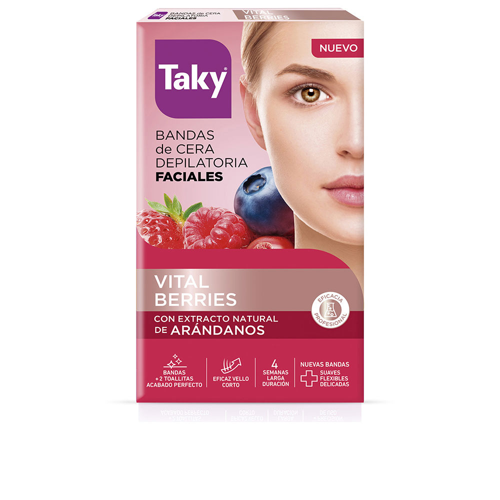 Taky Red Fruits Facial Wax Strips For Hair Removal 16 Units