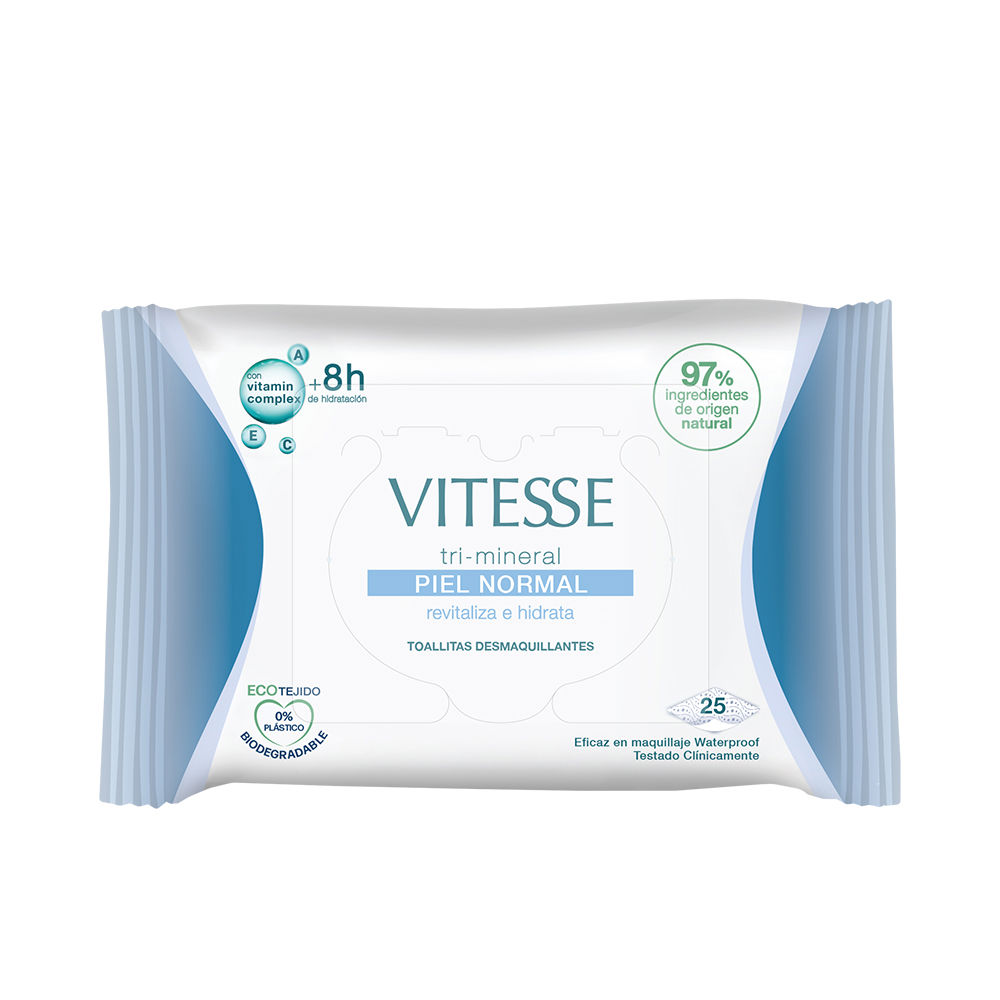 Vitesse Tri-Mineral Normal Skin Makeup Remover Wipes 25 Units
