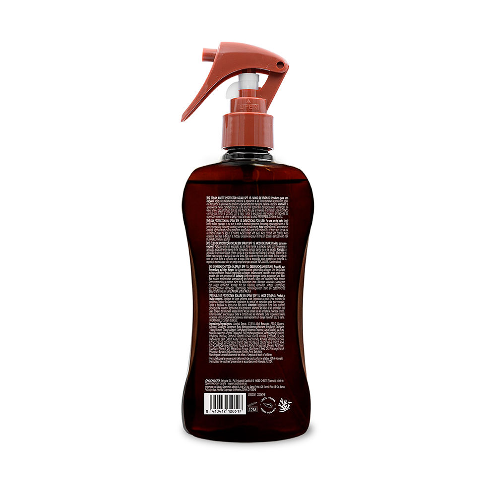 Babaria Sun Lovers Bronze Sunscreen Oil Spray Spf15 300 Ml