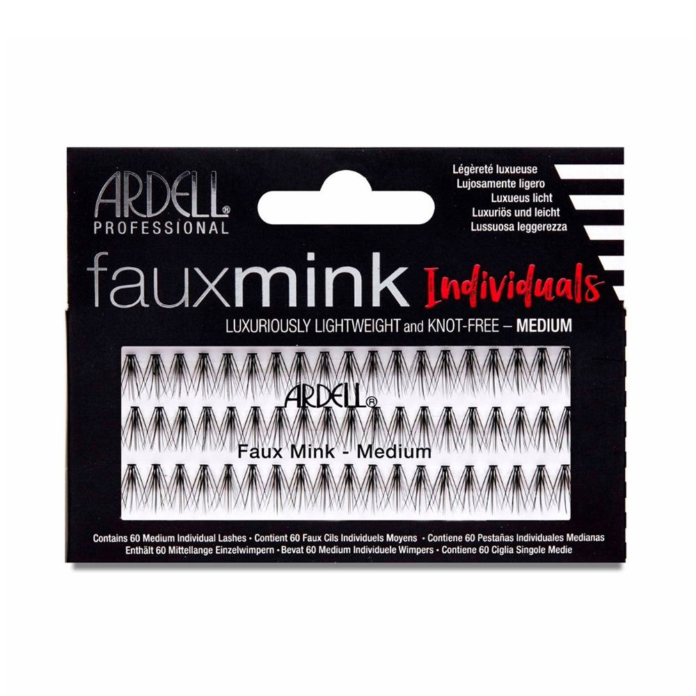 Ardell Faux Mink Pestañas Individuales Negras #Medium 1 U