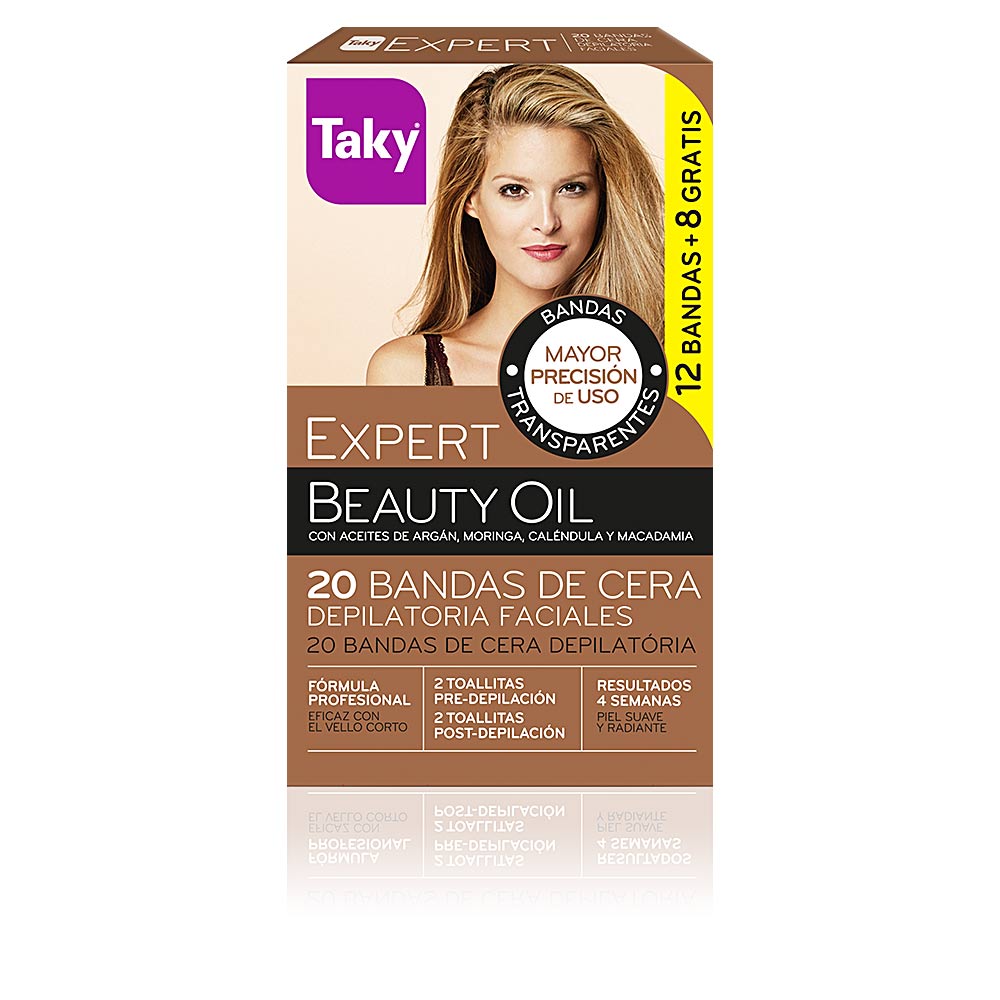 Taky Natural Oils Depilatory Facial Wax Strips 20 Units