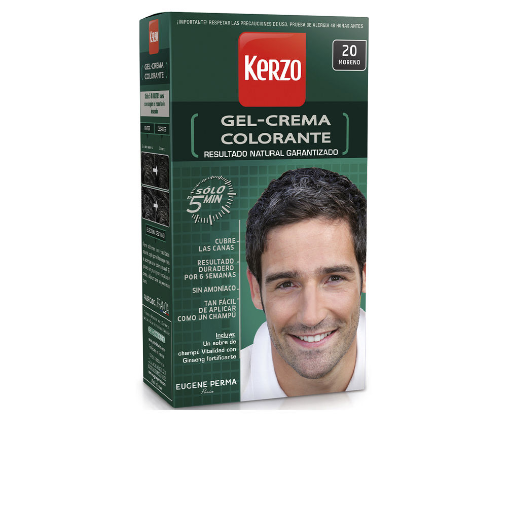 Kerzo Tinte Para Hombre Gel-Crema #20 Moreno 100 Gr