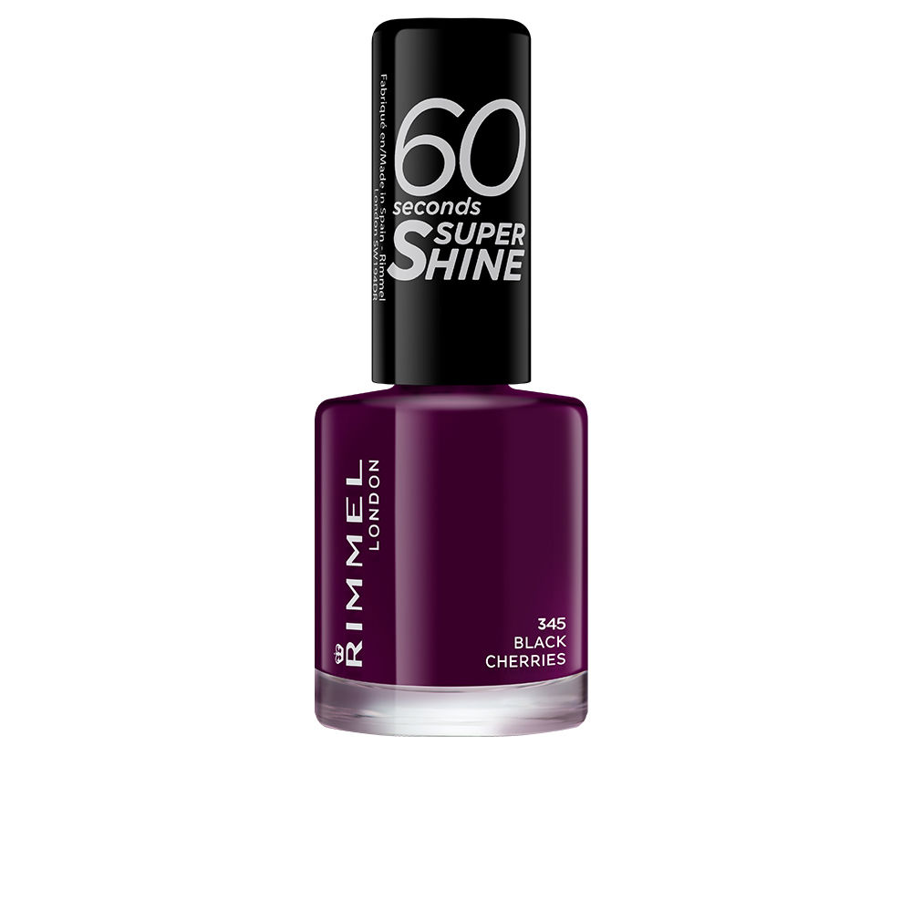 Rimmel London 60 Seconds Super Shine Nail Polish #345-Black Cherries 8 Ml